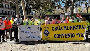 Protestas grua