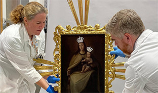 Pintura virgen del carmen triana